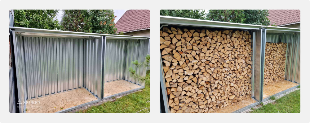 Дровник SKOGGY с плоской крышей