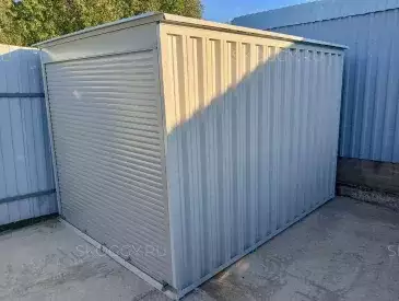 Хозблок для хранения мотоцикла в светло-сером цвете в дер. Марино, г.о. Клин, МО