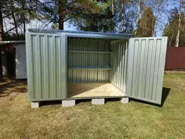 Хозблок для хозяйственных принадлежностей в цинковом цвете в дер. Говейново, Дмитровский г.о, МО