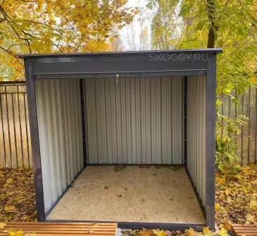 Хозблок для спортивного инвентаря и игрушек в графитовом цвете на территорию частной школы в г. Москва