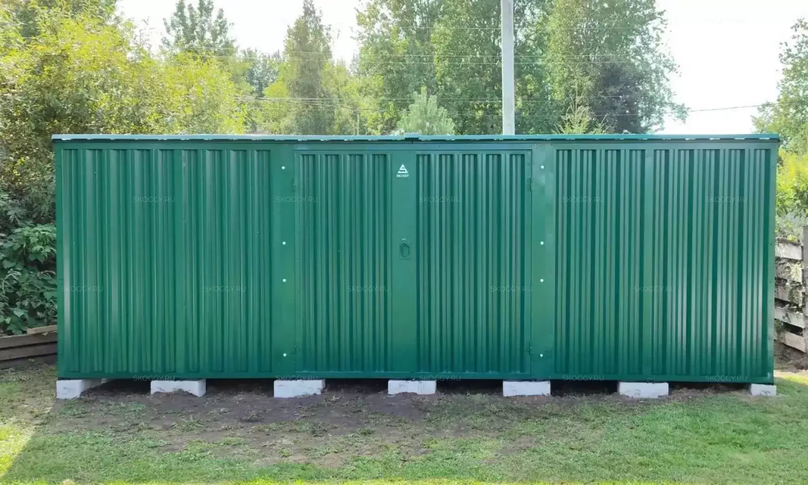 Хозблок 6×2,16 м: индивидуальный проект с боковой воротной группой во Владимирскую область